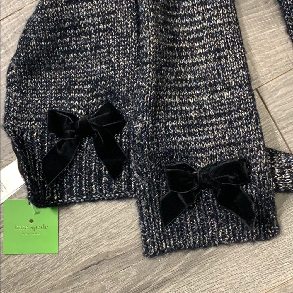 Kate Spade scarf western velvet bow NWT